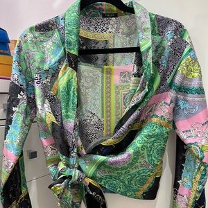Versace wrap around blouse
